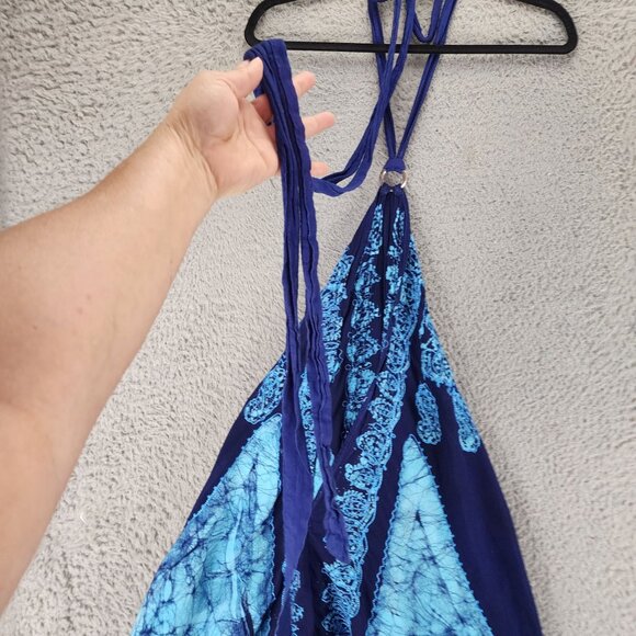 Advance Apparel Dress Womens One Size Blue Beach Halter Tie Summer *GUC* - Picture 8 of 9